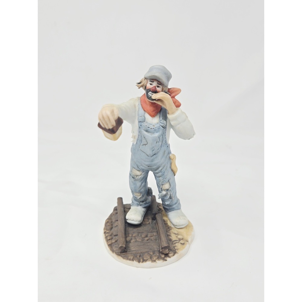 Emmett Kelly JR Porcelain Clown Lumber Jack Lantern Railroad Figurine